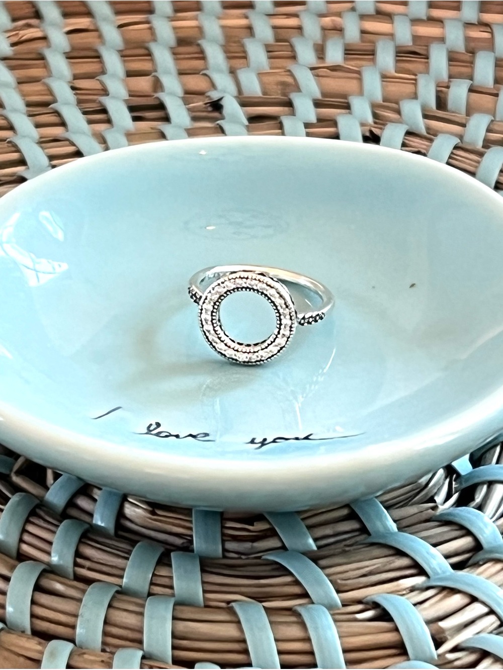 Pandora Silver Circular Beaded Ring